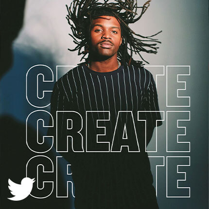 Twitter - Create. Image of artist